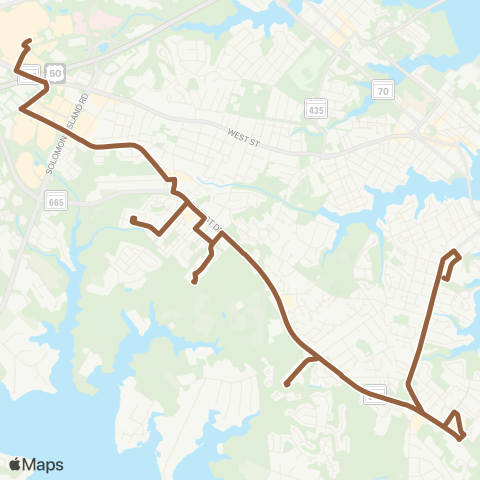 Annapolis Transit Westfield Mall to Eastport map