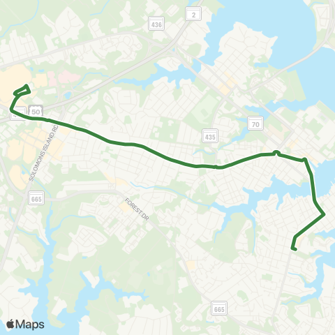 Annapolis Transit Westfield Mall to Eastport map