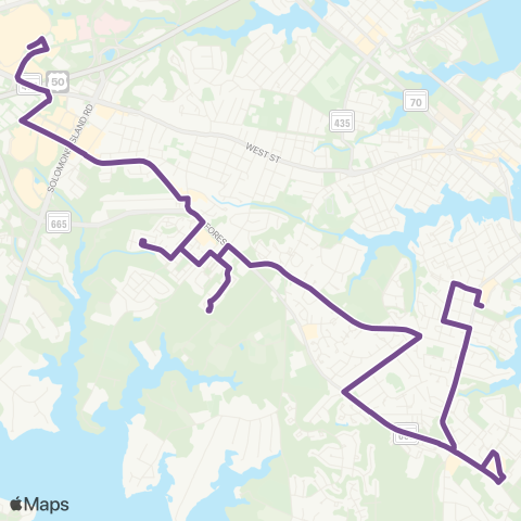 Annapolis Transit Purple-N1 map