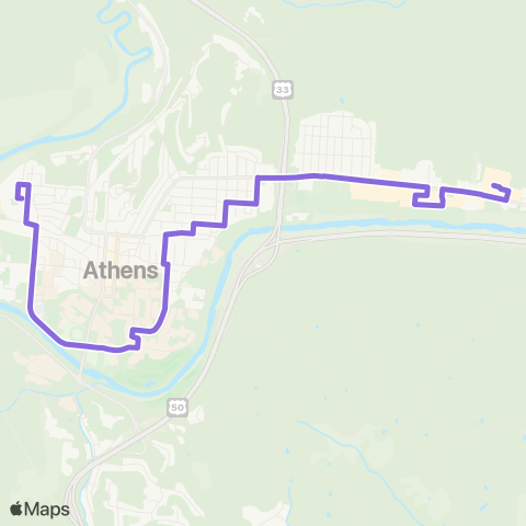 Athens Public Transit Market on State - 2nd Street map