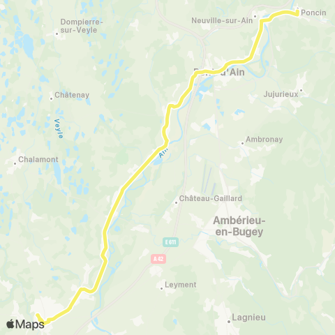 ARA Cars Région Ain Meximieux / Poncin map