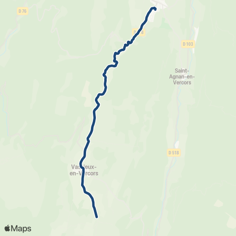 ARA Cars Région Drôme - Scolaire Sco Vassieux - la Chapelle en Vercors map