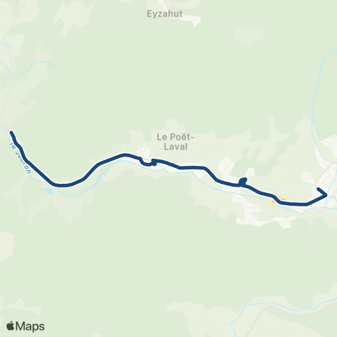 ARA Cars Région Drôme - Scolaire Sco Souspierre - le Poet l - Dieulefit map