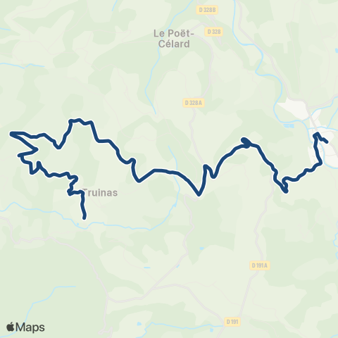 ARA Cars Région Drôme - Scolaire Sco Truinas - Bourdeaux map