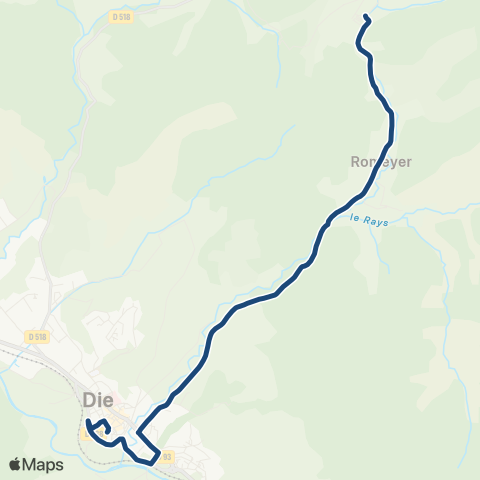 ARA Cars Région Drôme - Scolaire Sco Romeyer - Die map