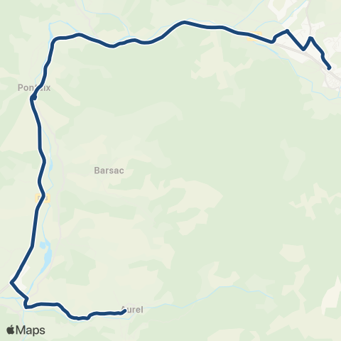 ARA Cars Région Drôme - Scolaire Sco Aurel - Vercheny - Pontaix - Die map