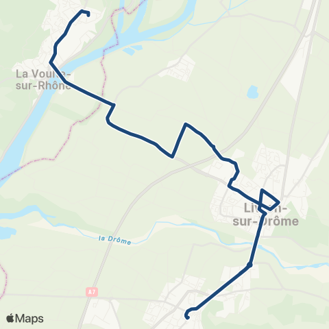 ARA Cars Région Drôme - Scolaire Sco Loriol - Livron - la Voulte map