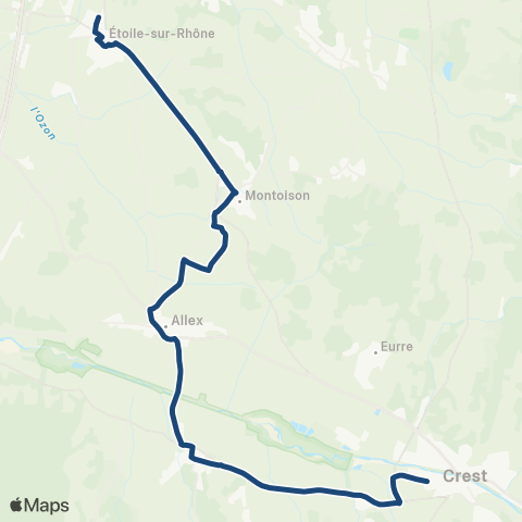 ARA Cars Région Drôme - Scolaire Sco Crest Ouest map