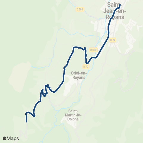 ARA Cars Région Drôme - Scolaire Sco Oriol en Royans - St Jean en Royans map
