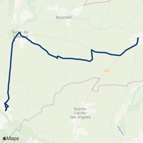 ARA Cars Région Drôme - Scolaire Sco Tulette - Rochegude - Suze la Rousse map