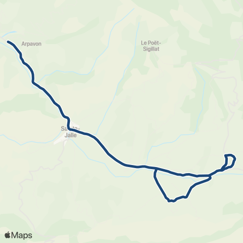 ARA Cars Région Drôme - Scolaire Sco Ste Jalle - St Sauveur map