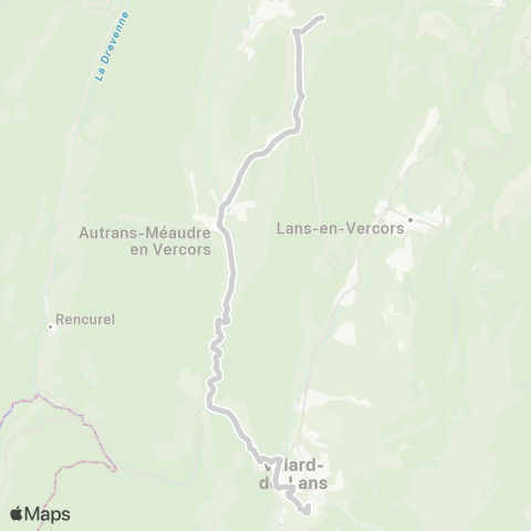 ARA Cars Région Isère - Scolaire Autrans-Meaudre-Villard de Lans map