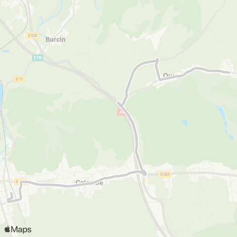 ARA Cars Région Isère - Scolaire Oyeu-Burcin-le Grand Lemps Collège map