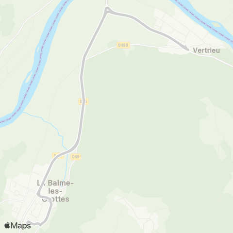 ARA Cars Région Isère - Scolaire Rpi Vertrieu-la Balme les Grottes map