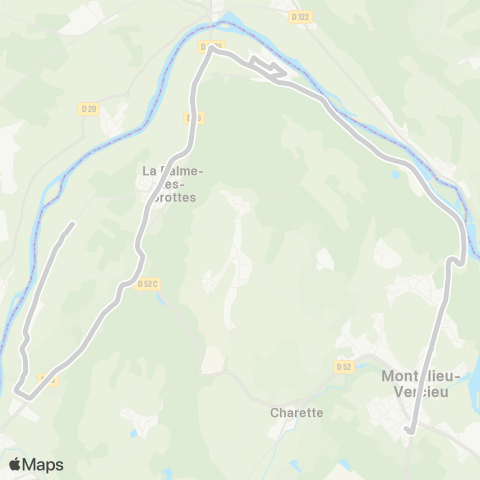 ARA Cars Région Isère - Scolaire La Balme les Grottes-Montalieu map