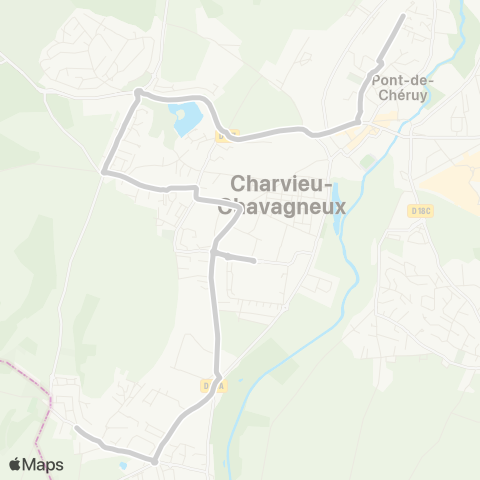 ARA Cars Région Isère - Scolaire Charvieu Chavagneux-Pt de Cheruy map