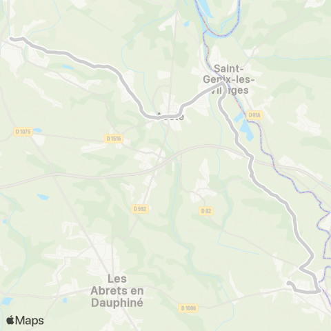 ARA Cars Région Isère - Scolaire Corbelin-Granieu-Pont de Beauvoisin map