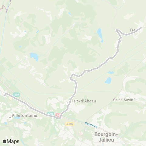 ARA Cars Région Isère - Scolaire Trept-St Hilaire Brens-la Verpilliere map