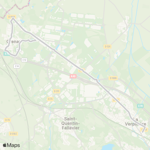 ARA Cars Région Isère - Scolaire Grenay-Chesnes-la Verpilliere map