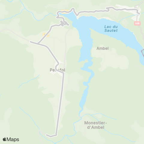 ARA Cars Région Isère - Scolaire Pellafol-le Sautet-Corps map