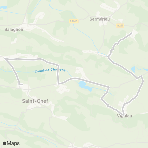 ARA Cars Région Isère - Scolaire Vignieu-Montcarra-Salagnon-St Chef map