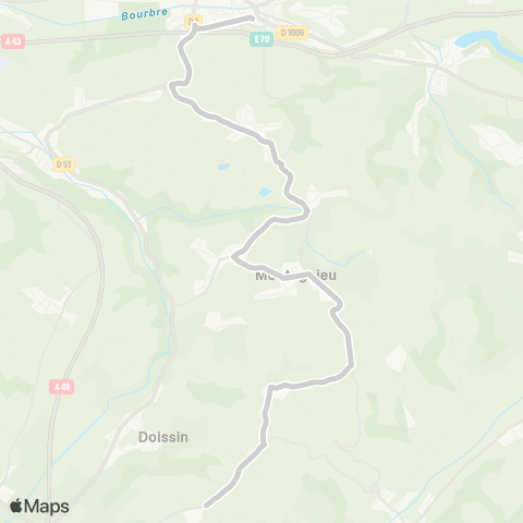 ARA Cars Région Isère - Scolaire Virieu sur Bourbre-la Tour du Pin map