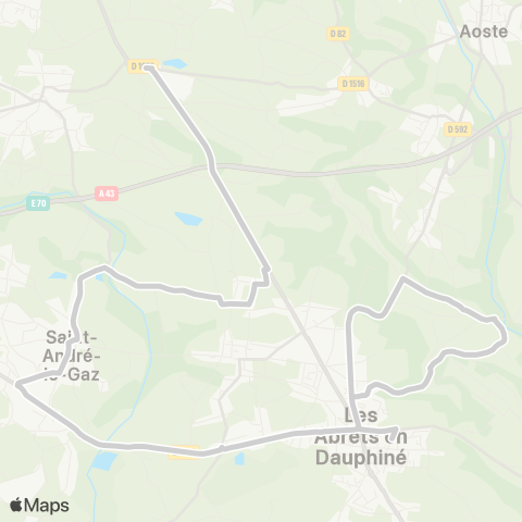 ARA Cars Région Isère - Scolaire La Batie Montgascon-Fitilieu-les Abrets map