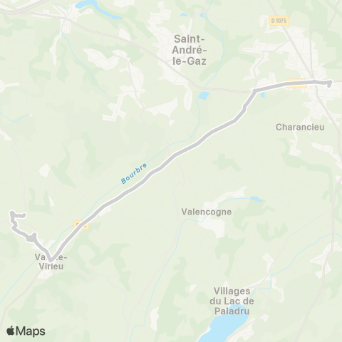 ARA Cars Région Isère - Scolaire Valencogne-St Ondras-les Abrets map