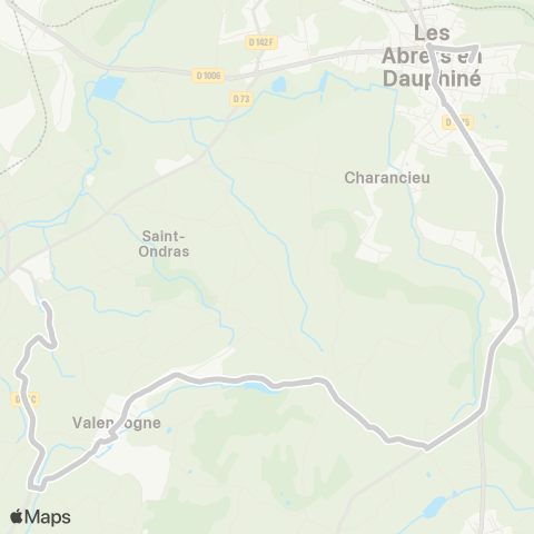 ARA Cars Région Isère - Scolaire Valencogne-la Batie Divisin-les Abrets map