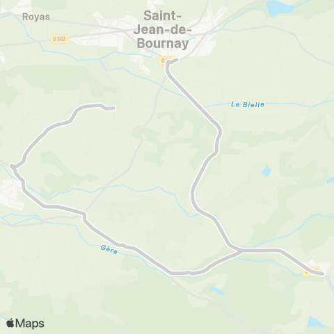 ARA Cars Région Isère - Scolaire Lieudieu-Vil. de Marc-St Jean de Bournay map