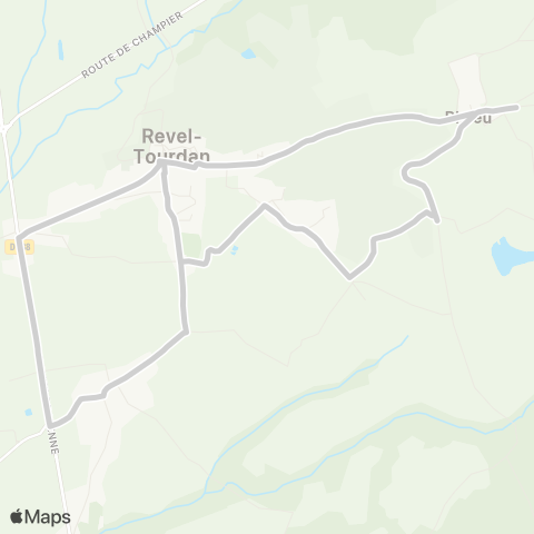 ARA Cars Région Isère - Scolaire Primaire Pisieu-Revel Tourdan map