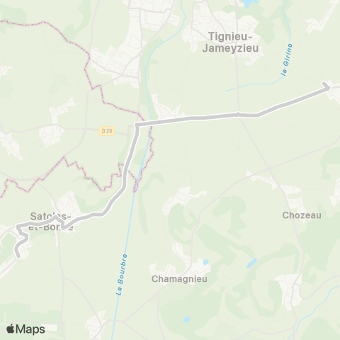 ARA Cars Région Isère - Scolaire Satolas et Bonce-Villemoirieu map