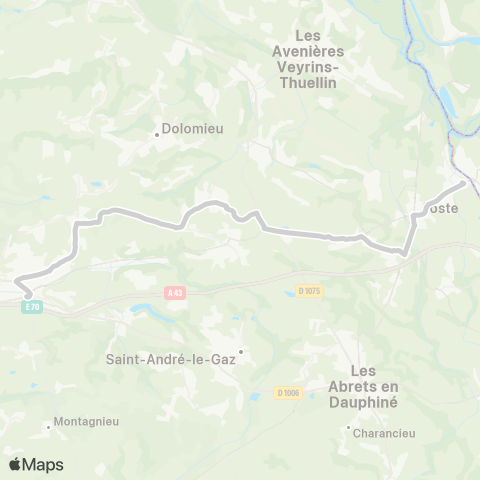 ARA Cars Région Isère - Scolaire Aoste-la Tour du Pin map