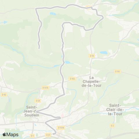 ARA Cars Région Isère - Scolaire Dolomieu-St Jean de Soudain-la Tour du Pin map