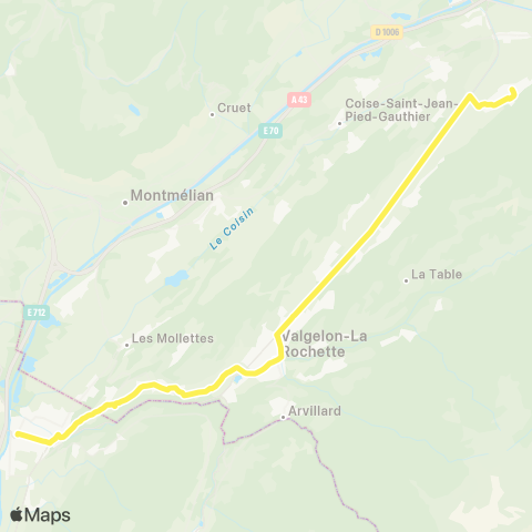 ARA Cars Région Savoie Chamoux sur Gelon - Pontcharra map