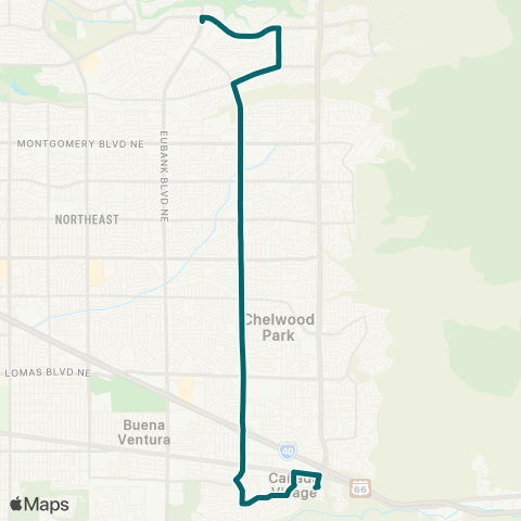 ABQ RIDE Juan Tabo map