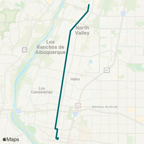 ABQ RIDE North Fourth Street map