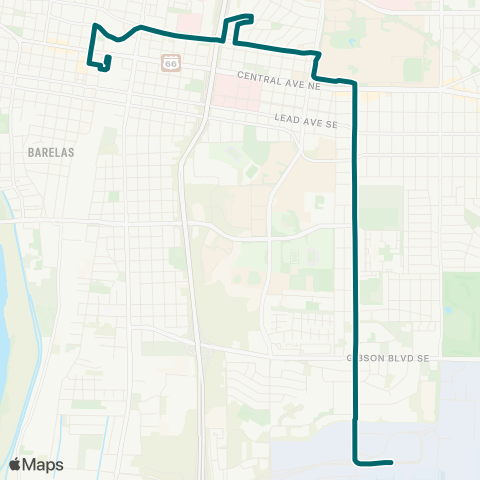 ABQ RIDE Airport / Downtown map