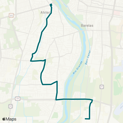 ABQ RIDE Atrisco / Rio Bravo map