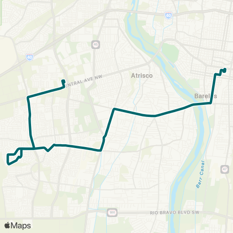 ABQ RIDE Bridge / Westgate map