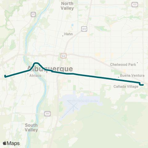 ABQ RIDE ART Green Line map