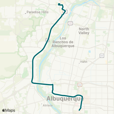 ABQ RIDE Coors / University map