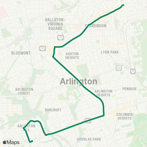 ART Arlington Mill-Ballston-Crthous map