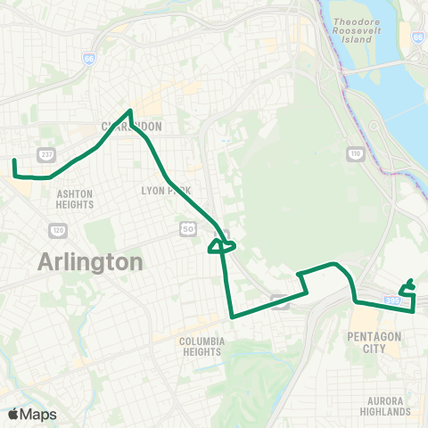 ART Ballston-Pentagon-Pentagon Cty map