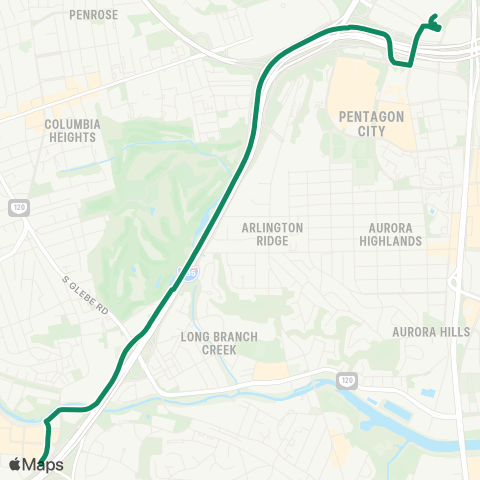 ART Pentagon-Shirlington Express map