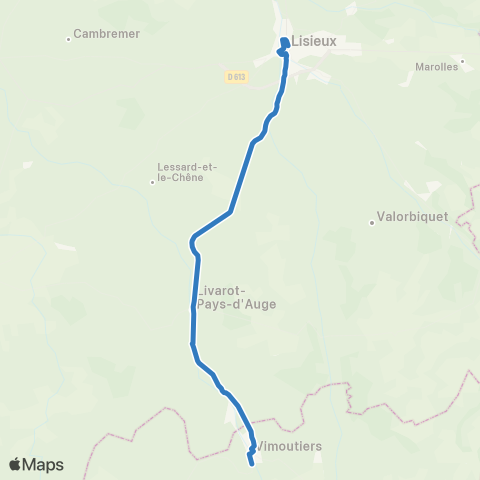 Astrobus Lisieux - Vimoutiers map