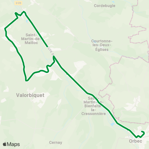 Astrobus St Pierre de Mailloc - Orbec map