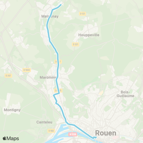 Astuce Route de Montville <> Gare rout. de Rouen map