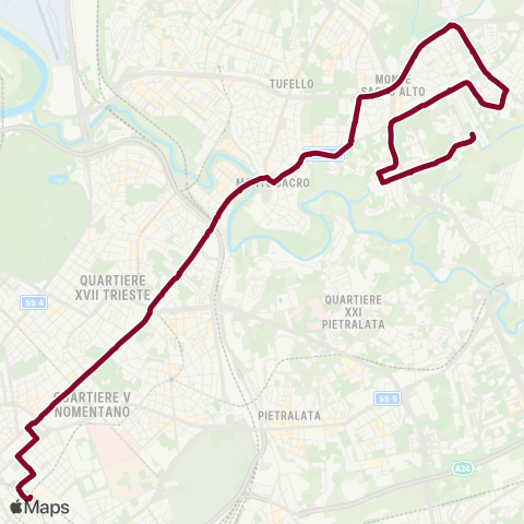 ATAC Linea N66 map