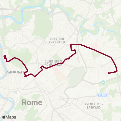 ATAC Linea 61 map